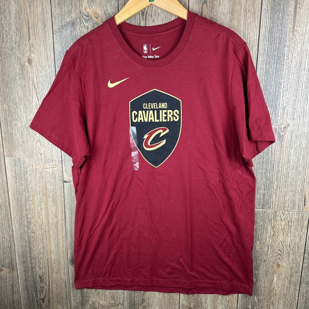 Nike NBA Cleveland Cavaliers Mens Large T-Shirt Wine Red Gold NEW FJ0233-677
